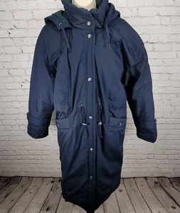Mulberry Street Blue Down Fill Insulated Removable Hood Over Coat Size Medium M - Picture 1 of 18