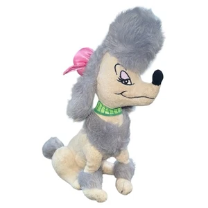 Disney Oliver & Company Plüsch Georgette lila Pudel Hund 15 Zoll runder Logo Stempel - Bild 1 von 7
