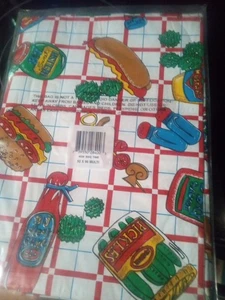 Ephemera Vintage NEU Outdoor Tischdecke cooles Muster und Grafik Cookout 80er 90er - Bild 1 von 2