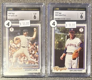1978 Topps Gaylord Perry #686 HOF Vintage Graded CSG 6 Giants Indians Rangers - Bild 1 von 2