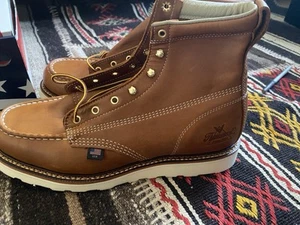 Botas de trabajo Thorogood 814-4200 para hombre de 6" de cuero sin usar, punta suave, talla 9 EE - Imagen 1 de 9
