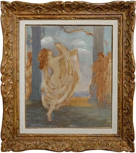 HENRI LAFFITE (1885-1977) ELEVE DE RODIN - SCENE DE BALLET RUSSE 1920 (910) - Foto 1 di 13