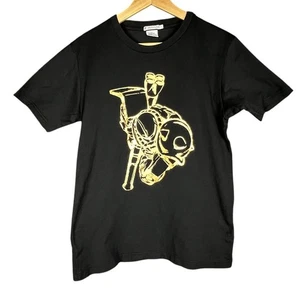 Uniqlo Gundam Bandai 30th Anniversary Anime Gold Print Black T-Shirt - Size L - Bild 1 von 4