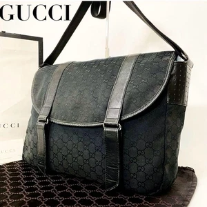 Gucci Black Canlus Leather Messenger Bag - Authentic, Excellent Condition - Picture 1 of 10