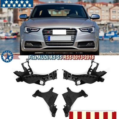 Headlight Headlamp Mount Support Plate Bracket Set For AUDI A5 S5 RS5 2013-2016 - Image 1 of 4