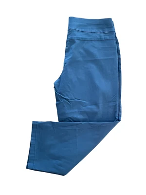Ruby Rd. Pants Women 16W Blue High Rise Chino Flat Front Pull On Skinny Rayon - Image 1 of 4