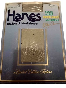 Vtg Hanes Oleg Cassini Pantyhose Nylon Limited Edition Sheer Swiss Dot Jet B 977 - Picture 1 of 12