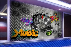 3D Sound Music Graffiti 8355 Wallpaper Mural Paper Wall Print Wallpaper Murals U - Picture 1 of 6