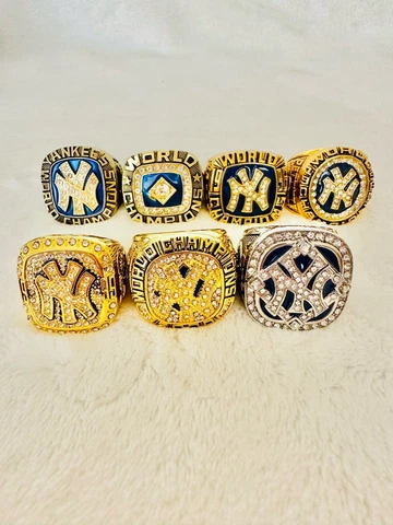 7 PCS NEW YORK Yankees World Series Champions Ring Set, US SHIP 1977-2009 Cover