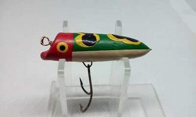 Señuelo DE COLECCIÓN South Bend/Paw Paw Fly Oreno Trucha Oreno Rana 1 7/8" Madera Topwater Foto 1 de 4