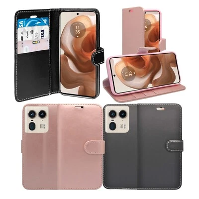 For Motorola edge 50 Ultra Case Wallet Flip PU Leather Stand Card Slot Cover - Image 1 of 4