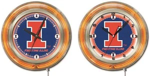 NCAA - Anillo doble de neón de Illinois, logotipo reloj logotipo equipo universitario logotipo - Imagen 1 de 9