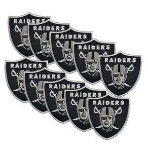 10 pcs Las Vegas Raiders Football Logo Size 2.9"x3.0" Sew Iron on Patch - Picture 1 of 11