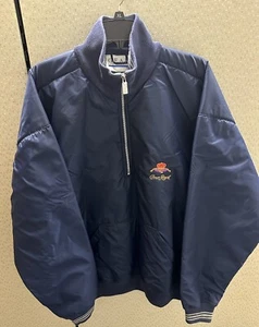 Vtg Gear For Sports Crown Royal Employee Jacket Navy Blue 1/2 Zip Large - Picture 1 of 11