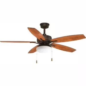 Progress Lighting Antique Bronze Ceiling Fan W/3000K Light Bulbs Included+Remote - Picture 1 of 10