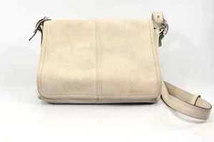 COACH Cream White Leather Flap Shoulder Crossbody Handbag F10204 - Picture 1 of 7