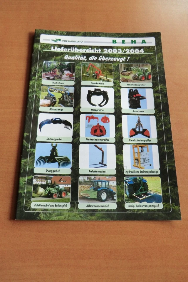 Prospekt BEHA Quad-Kran RückezangeRZ17 Frontlader- Holzgreifer  Programm 2003/04 - Bild 1 von 2
