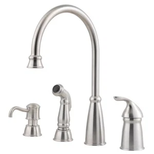Pfister Avalon Kitchen Sink Faucet with Side Sprayer and Soap Dispenser, Single - Picture 1 of 1