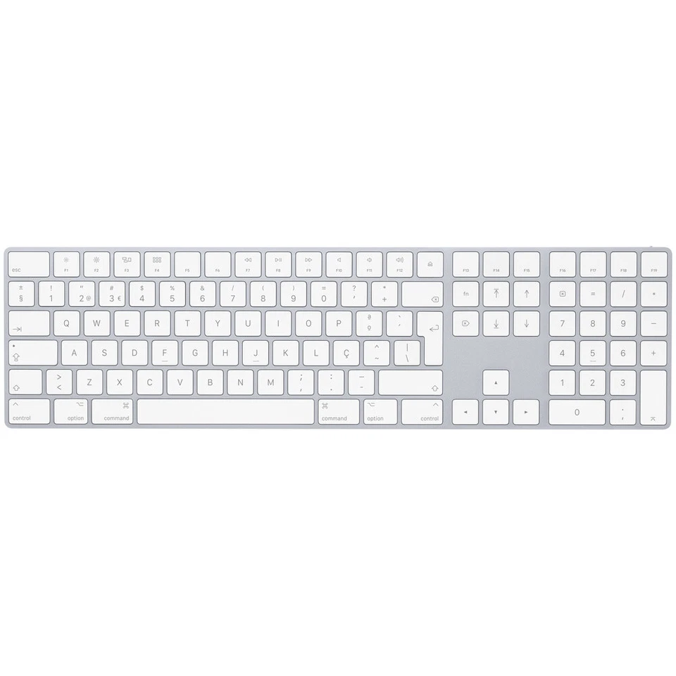 Apple Wireless Magic Keyboard with Numeric Keypad - Silver Portuguese MQ052PO/A - Image 1 of 4