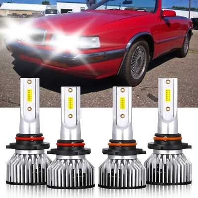 For Chrysler TC Maserati 1989-1991 LED Headlight High Low Beam Bulbs 9005+9006 - Image 1 of 4