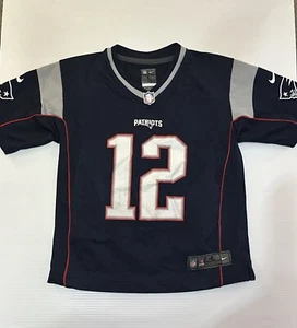 Camiseta deportiva juvenil Tom Brady Nike grande 7 #12 New England Patriots azul marino - Imagen 1 de 3