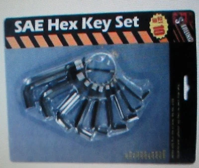 HANDY 10 PC HEX KEY SET 1/16",5/64",3/32",1/8",5/32",3/16",7/32",1/4",5/16",3/8" - Image 1 of 3