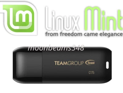 Linux Mint 22.2 Zara Cinnamon 64Bt 32 Gb USB 3.2 Linux Bootable Live Install - Image 1 of 4