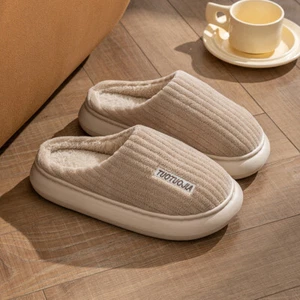 Women's Slippers Men's House Shoes Warm Thick Sole Faux Fur Fleece Slip-on - Picture 1 of 23