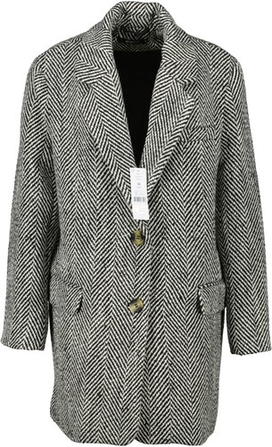 OFF WHITE NUOVO! Blazer lungo da donna Gina Tricot taglia 38 offwhite nero