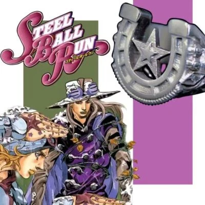 JOJO SBR STEEL BALL RUN Joe Kid Metal Finger Ring Adjustable Rings - Image 1 of 3