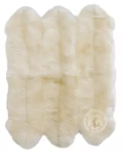 Natural White Real Sheepskin Rug - Size 5x6' - Lambskin - Picture 1 of 3