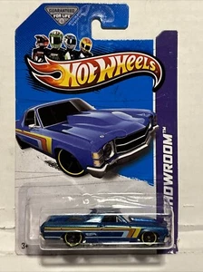 2013 Mattel's Hot Wheels HW SHOWROOM '71 El Camino Blue Muscle Car w/ Stripes B4 - Picture 1 of 4