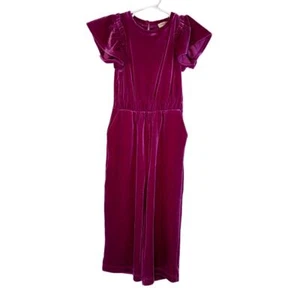Crewcuts Girls hot pink velvet jumpsuit Size 2 - Picture 1 of 10