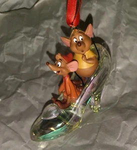 Disney Skizzenbuch Ornament Jaq & Gus in Aschenputtel Glas Slipper Weihnachten RAR - Bild 1 von 13