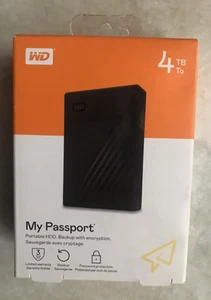 WD My Passport 4TB for Windows External Hard Drive Brand New Western digital BNB - Foto 1 di 2