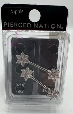 Flor de estrás para pezón Pierced Nation 14G Foto 1 de 4