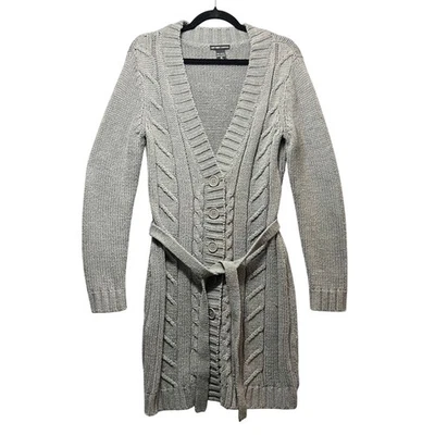 Cárdigan Suéter Tejido New York & Company Longline Gris M Foto 1 de 4