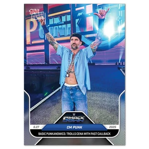 2025 Topps NOW WWE SMACKDOWN 72 CM PUNK PRESALE - Picture 1 of 2