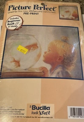 Vintage 1999 Bucilla Look Into My World Counted Cross Stitch Kit RARE 12” X 9” - Image 1 of 4