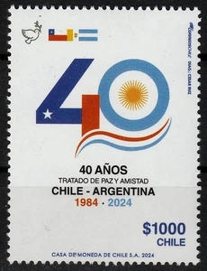 Chile 2024 40th Ann Peace Treaty Chile-Argentinien - no ship to USA - Bild 1 von 1
