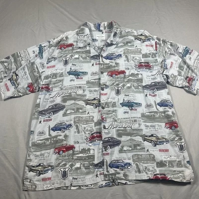 David Carey Shirt Men Large Gray Classic Car Mercury Vintage Hawaiian Island 3XL - Image 1 of 4