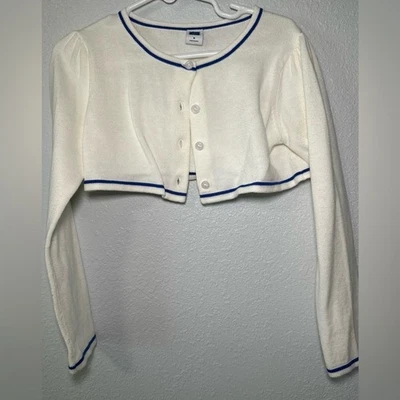 Monte Carlo подвеска Janie Jack укороченный кардиган свитер белый синий золото размер 5 - Изображение 1 из 4