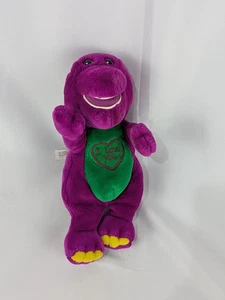 VINTAGE PLUSH BARNEY 10" SINGING I LOVE YOU PURPLE DINOSAUR WORKS GREAT Lyons Co - Picture 1 of 8