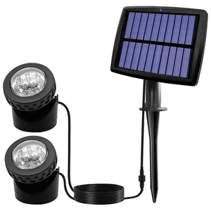 2X(Solar Teichstrahler, LED Solar Unterwasserleuchten mit Doppelkopf 4271 - Bild 1 von 9