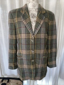 Abrigo deportivo vintage Emporio Armani para hombre lana a cuadros tres botones - Imagen 1 de 12