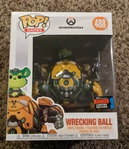 Figura Funko Pop Wrecking Ball NYCC amarillo verde #488 Overwatch 6" 2019 otoño - Imagen 1 de 11