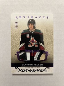 2021-22 UD Artifacts Clayton Keller Purple 5 CLR Patch /25 Arizona Coyotes #88
