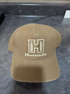 NEW Hornady Shot Show Adjustable Tan Hat Ammo Logo Fastener Strapback Reloading - Picture 1 of 3