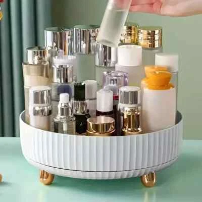 360° Rotating Makeup & Jewelry Organizer - Large Capacity Storage Tray - Image 1 of 4