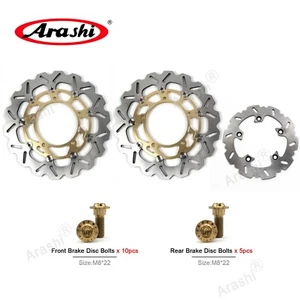 Front Rear Brake Disc Rotor + Bolts Fit Suzuki GSR400 2006-2010 GSR750 2011-2014 - Picture 1 of 16